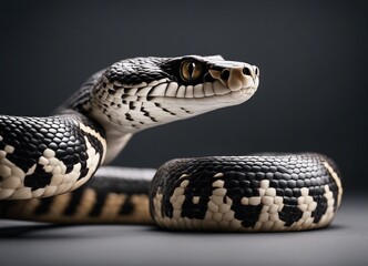 Obraz premium Close-up of a black and white striped snake