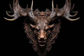 Crédence de cuisine en verre imprimé Denali Moose head. Wildlife male animal. Generate Ai