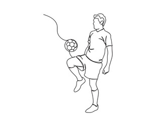 Soccer Player Single Line Drawing Ai, EPS, SVG, PNG, JPG zip file