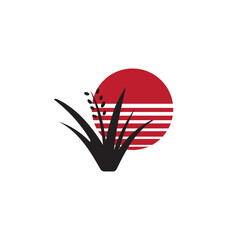 Grass icon and sign illustration