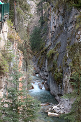 river and waterfall in the mountains