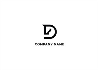 Modern Horse Letter D Logo Design Stock Vector
