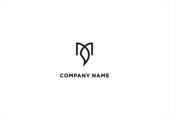 M Leaf Logo Stock Vector