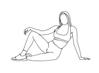Yoga Girl Single Line Drawing Ai, EPS, SVG, PNG, JPG zip file
