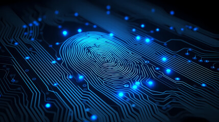 Cyber security, data protection, cyber attack concept on blue background