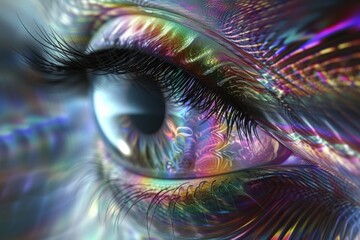 Human Cyborg AI Eye fantasy. Eye blue optic nerve lens color vision deficiency support group color vision. Visionary iris refraction test sight pupillary distance eyelashes