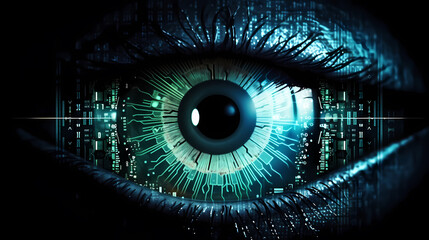 Cyber security, data protection, cyber attack concept on blue background