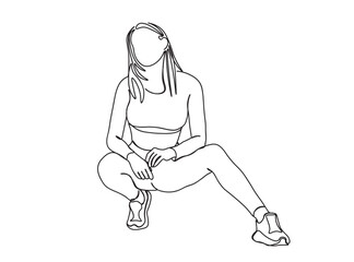 Yoga Girl Single Line Drawing Ai, EPS, SVG, PNG, JPG zip file