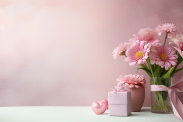Elegant Mother day flower vase. Mom card. Generate Ai