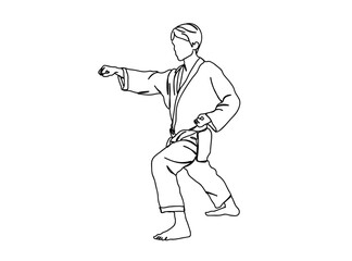 Taekwondo Player Single Line Drawing Ai, EPS, SVG, PNG, JPG zip file