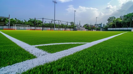 football stadium with green grass