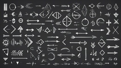 hand drawn arrows A set of hand drawn arrow icons in vector style, the arrows are simple and elegant, the style is simple 