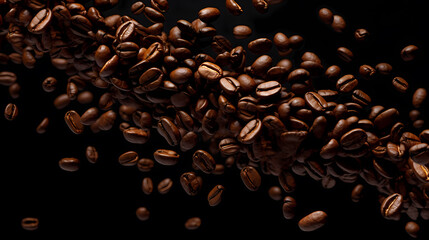 Hot roasted coffee, commercial photography