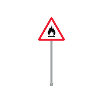 Fire Warning Traffic Triangle Sign