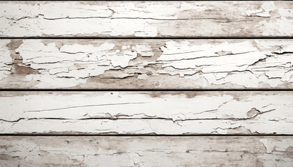 Faded white wooden surface with weathered paint.