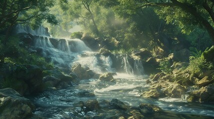 Upper Catabwa Falls - obrazy, fototapety, plakaty