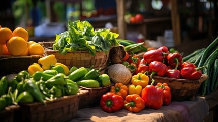 vibrant and well stocked farmers market