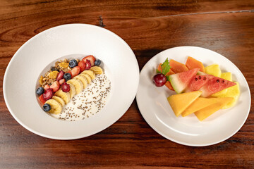 healthy breakfast in Colombian hotel