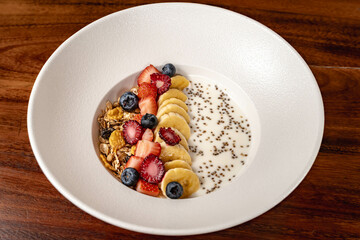 healthy breakfast in Colombian hotel