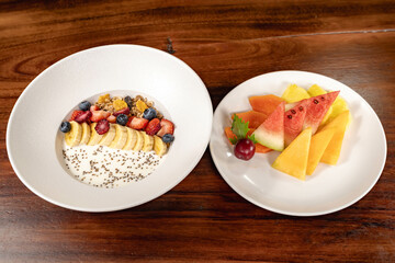 healthy breakfast in Colombian hotel