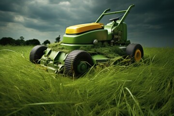 Efficient Mower grass. Cutter yard care. Generate Ai