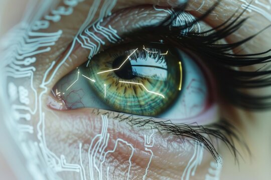 Human Cyborg AI Eye lanthony desaturated d 15 test. Eye image optic nerve lens dacryocystitis color vision. Visionary iris keratoconus sight nebula eyelashes