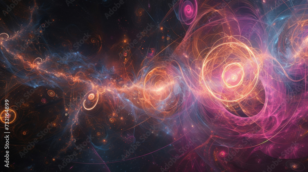 Poster a cosmic choreography of charged particles synchronizing and moving in magnetic resonance patterns l