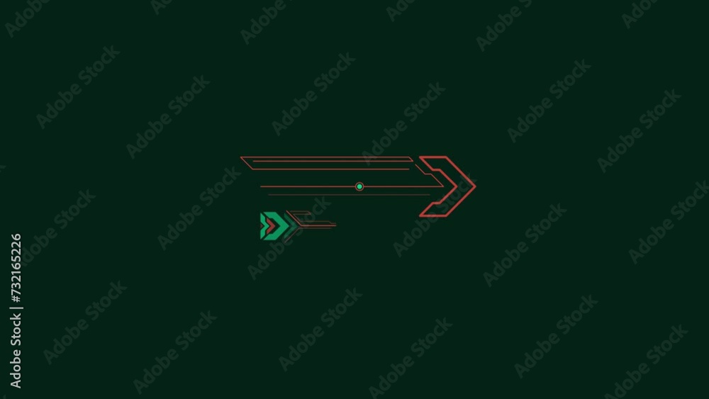 Poster animated sci-fi hud element with right arrow.