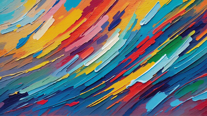  Abstract Paint Stroke Background, Dynamic Abstract Paint Stroke Patterns, Multicolored Abstract Paint Strokes