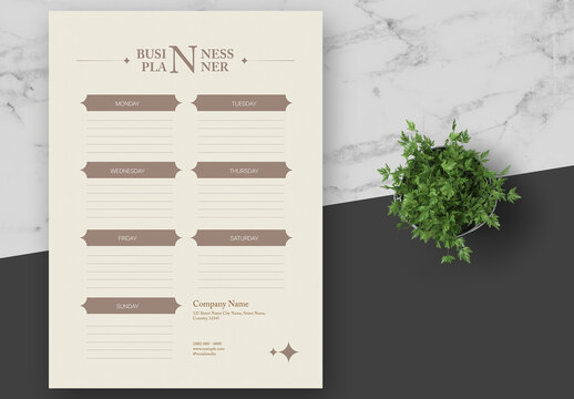 Cream Expessive Typography Planner