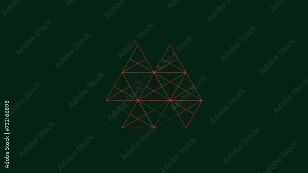Poster animated sci-fi hud element composed of triangles.