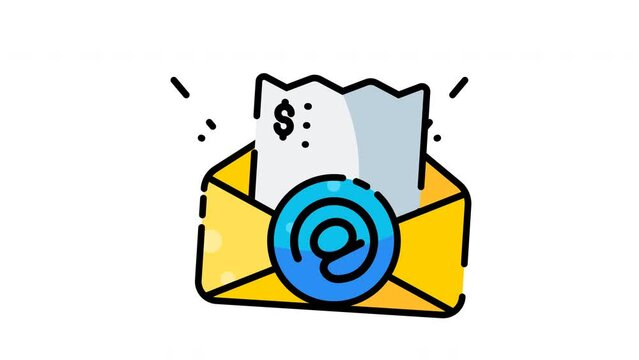 Animated email marketing concept for digital campaigns. Suitable for website banners, social media posts, and marketing materials.