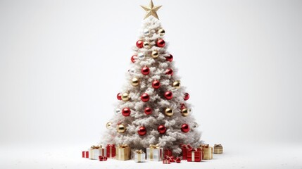 Beautiful christmas tree isolated on a white background. Neural network AI generated art