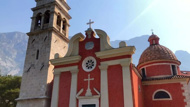 Beautiful old Church. Bay of Kotor. St Matthias Church. Kotor, Montenegro. Europe.
