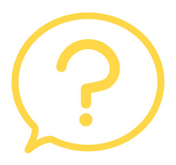 シンプルな黄色のはてなマークと吹き出し