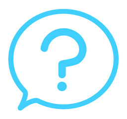 シンプルな水色のはてなマークと吹き出し