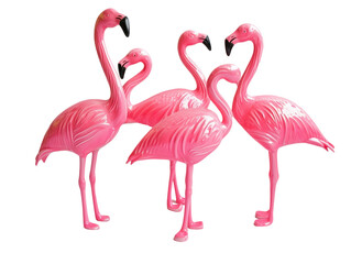 Naklejka premium Plastic Lawn Flamingos