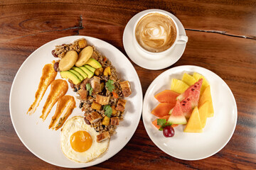 delicious breakfast in colombian hotel