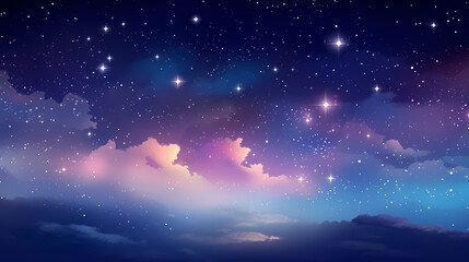 Obraz na płótnie Canvas Countless stars twinkle in the night sky