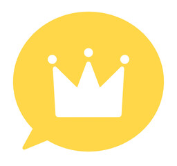 シンプルな黄色の王冠アイコンと吹き出し	
