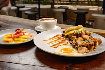 delicious breakfast in colombian hotel