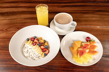 healthy breakfast in Colombian hotel