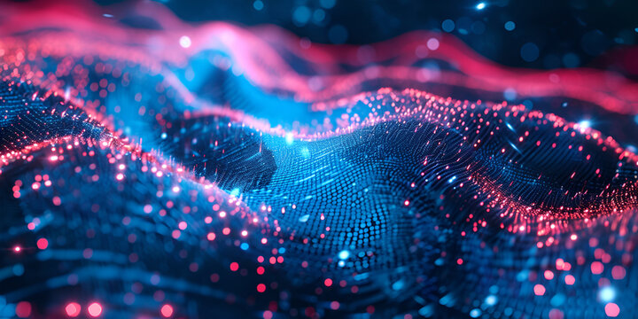 abstract, data technology, network, numbers and dust ,  shiny surface, give an energetic loyal touch to your home, coffee bar, musical festival with blue and purple wavy glitter,