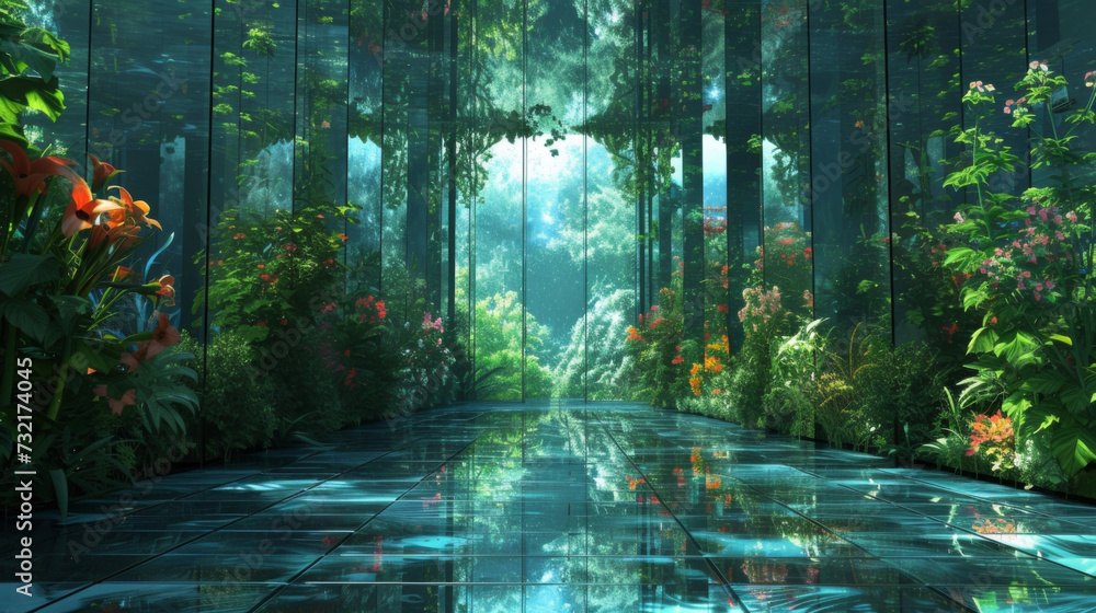 Poster a mysterious and alluring world awaits within the mirrored walls of the greenhouse with each pane of