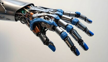 Image showcasing the harmonious integration of artificial intelligence with a Steel robotic hand