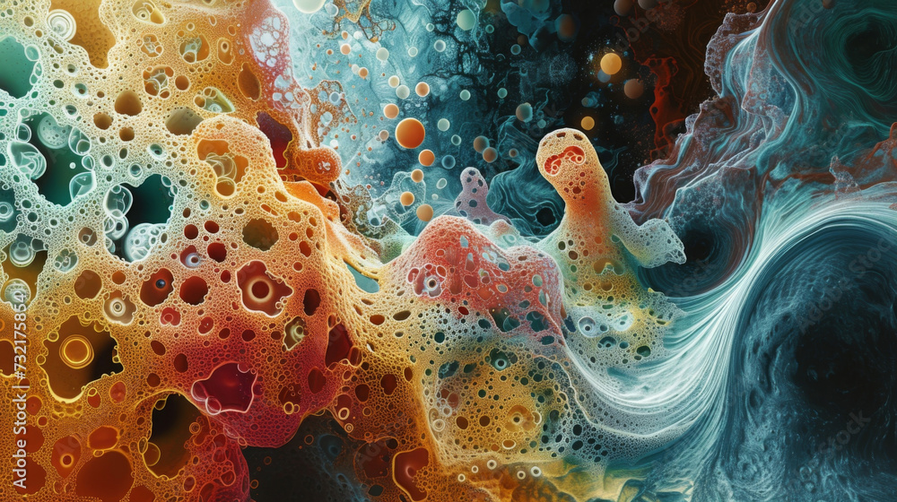 Poster a synchronized symphony of motion as tiny microorganisms move in perfect harmony creating a hypnotic