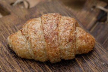 whole wheat croissants. croissant, which originated in France, is so named because of its shape resembling a crescent moon. made from wheat, eggs, salt, margarine. Cheese croissants. 