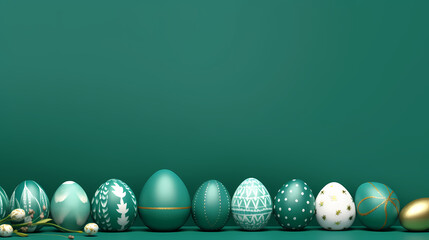 Easter background, many colorful Easter eggs