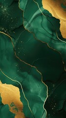 Abstract emerald green and gold color background 