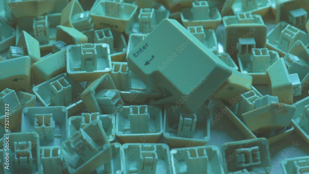 Poster computer keyboard keys close-up retro style
